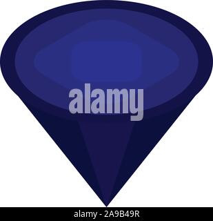 Blue crystal gem icon, isometric style Stock Vector