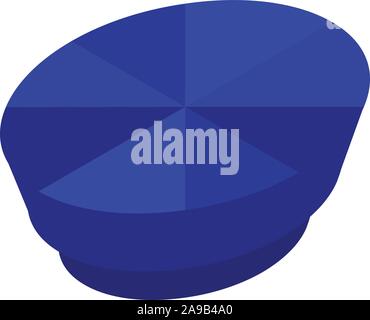 Blue carat gem icon, isometric style Stock Vector