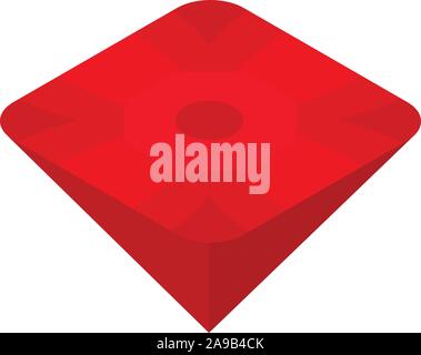 Luxury red ruby icon, isometric style Stock Vector