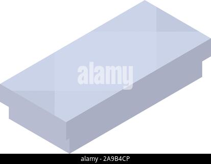 Long gem stone icon, isometric style Stock Vector