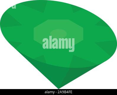 Green emerald stone icon, isometric style Stock Vector