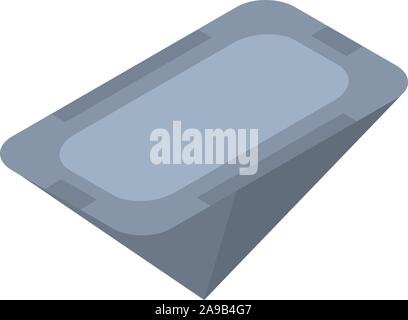 Grey rock gem icon, isometric style Stock Vector