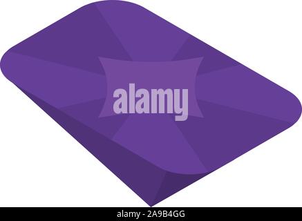 Violet gemstone icon, isometric style Stock Vector