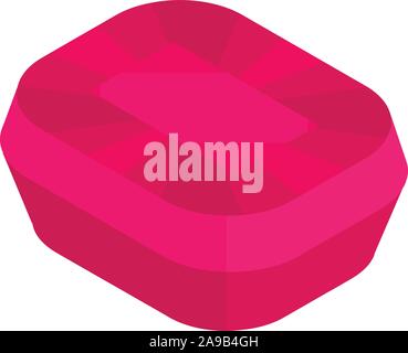 Spinel gem icon, isometric style Stock Vector