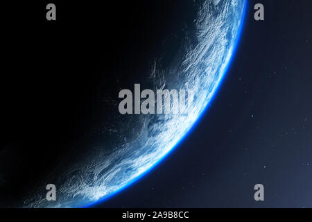 Earth planet viewed from space , 3d render of planet Earth, elements of this image provided by NASA Stock Photo