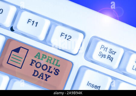 Writing note showing April Fool S Day. Business concept for Practical jokes humor pranks Celebration funny foolish Stock Photo