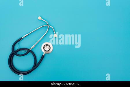 A doctor's heart stethoscope is used to listen to various sounds within the human body. In order to be used in the diagnosis of various diseases in or Stock Photo