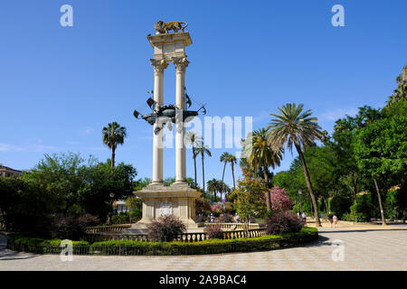 Christopher Columbus Monument Jardines de Murillo Seville Spain Stock Photo