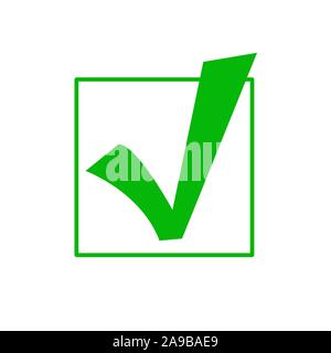 Check mark green colored in the circle. Vector Stock Vector