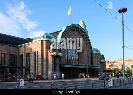 Helsinki Central Station, designed by Eliel Saarinen, in Helsinki, Finland Stock Photo