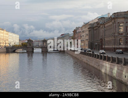 North-Western Main Directorate of the Bank of Russia. Lomonosov Bridge, Fontanka River, St. Petersburg, Russia. Stock Photo
