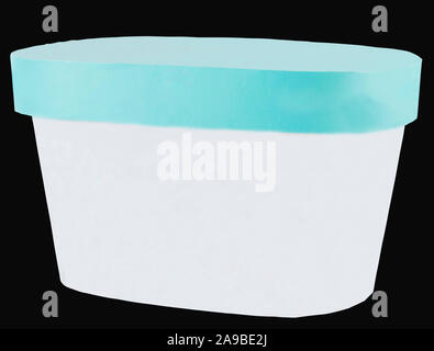 Blank closed ice cream container isolated on a dark background with clipping path Stock Photo