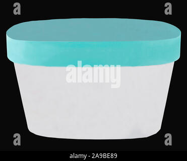 Blank closed ice cream container isolated on a dark background with clipping path Stock Photo