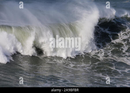 Big Waves from 'Praia Norte' in Nazare, Portugal. Stock Photo