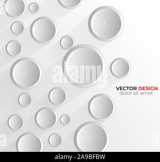 Abstract 3D white circle abstract background design. vector in eps 10 Stock Vector
