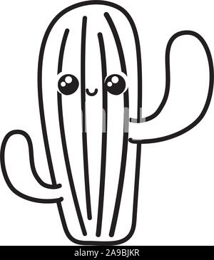 cute cactus in white background vector illustration design Stock Vector