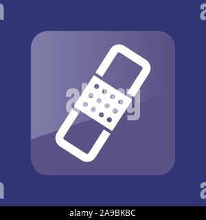 Band aid flat icon. Plaster sign. Bandage symbol. Graph symbol for your web site design, logo, app, UI. Vector illustration, EPS10. Stock Vector