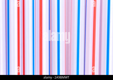 Multicolor cocktail tubes texture. On white background. Close up. Stock Photo