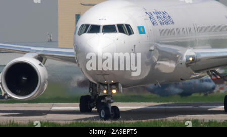 Air Astana Boeing 767 taxiing Stock Photo