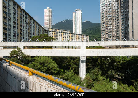 The Wah Fu Estate, a public housing estate located next to Waterfall Bay, Pok Fu Lam in Hong Kong's Southern District. Stock Photo