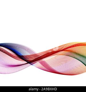 Vector Abstract blue and green curved lines background. Template brochure design Stock Vector