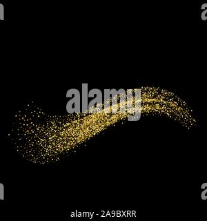 Abstract gold dust glitter star wave background, vector design template Stock Vector