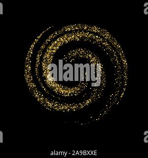 Abstract background with gold luminous swirling backdrop. Glowing spiral. Vector Stock Vector