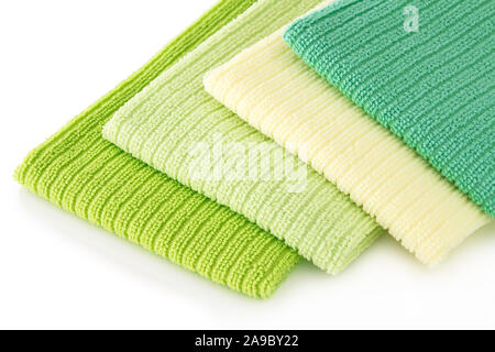 Microfiber cloth on white background Stock Photo
