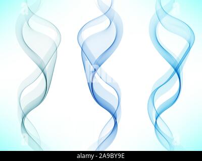 Set of blue abstract wave design element Vector eps10 Stock Vector