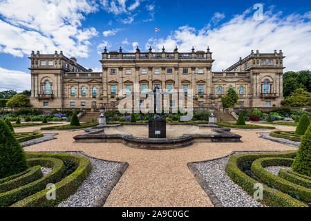 The Terrace Garden at the Historic Harewood House and gardens near Leeds, West Yorkshire, England.  Designed by architects John Carr and Robert Adam. Stock Photo