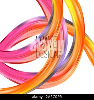 Abstract vector colorful vector background, color flow liquid wave for design brochure, website, flyer. Stream fluid. Acrylic paint Stock Vector