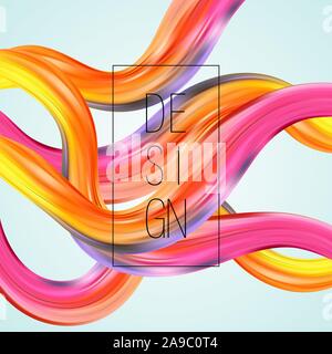 Abstract vector colorful vector background, color flow liquid wave for design brochure, website, flyer. Stream fluid. Acrylic paint Stock Vector