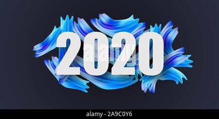 Color brushstroke oil or acrylic paint design element for presentations, flyers, leaflets, postcards and posters. Vector illustration EPS10 Stock Vector