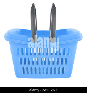 Blue basket on white background Stock Photo