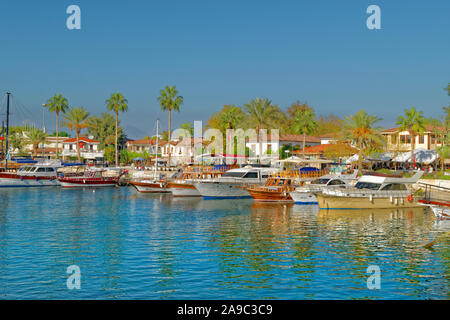 Harbour at Side, near Manavgat, Antalya province, Turkey. Stock Photo