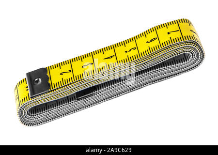 Measuring tape isolated against white background Stock Photo