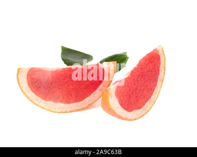 grapefruit slices isolated on white background Stock Photo