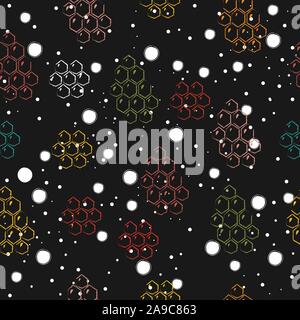 Seamless Pattern with Honey. Scandinavian Style. Vector Illustration Stock Vector