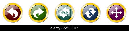 Set of colorful web glossy vector icons,  arrow, right, next and direction buttons in eps 10 for webdesign and mobile applications on white background Stock Vector
