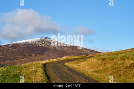 13 November 2019. Glenrinnes, Dufftown, Moray, Scotland, UK, AB55 4DB. This shows Ben Rinnes with a very slight coating of snow. Stock Photo