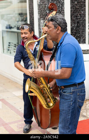 Vilareal de Santo Antonio , Portugal - OCT 12 2.019 - street musicians playing songs Stock Photo