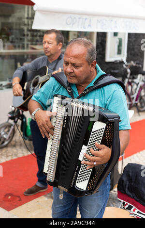 Vilareal de Santo Antonio , Portugal - OCT 12 2.019 - street musicians playing songs Stock Photo