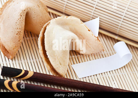 Fortune cookies and asian background decoration Stock Photo