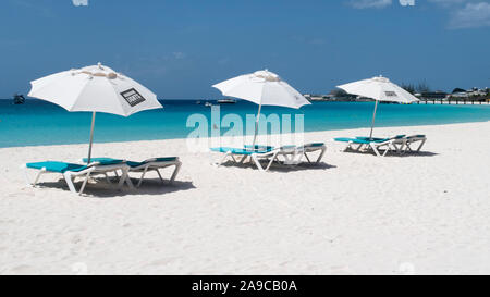 Beach at Carlisle Bay on the Caribbean island of Barbados Stock Photo