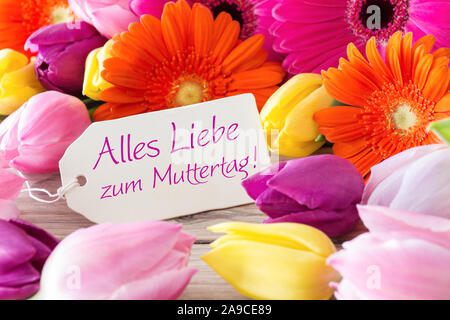 Label With German Text Alles Liebe Zum Muttertag Means Happy Mothers ...