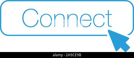 Connect WI-FI Wireles button with mouse cursor. Can be used for web, ui, apps, Stock Vector illustration isolated Stock Vector
