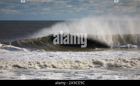 Storm surf Manasquan New Jersey Stock Photo