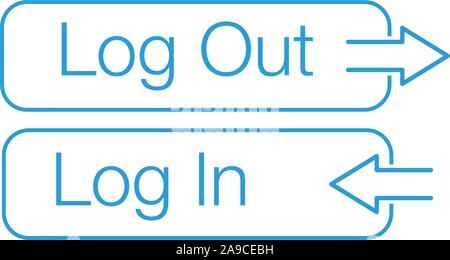 login and log out buttons with arrows. can be used for web, ui, apps. Stock Vector illustration isolated Stock Vector