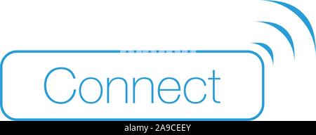 Connect WI-FI Wireles button with signal indicator rounded shape. Can be used for web, ui, apps, Stock Vector illustration isolated Stock Vector
