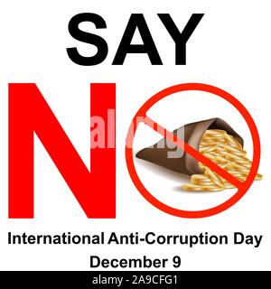 International anti-corruption day, say no to corruption United against corruption Stock Vector